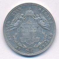 1869GYF 1Ft Ag "Ferenc József / Angyalos címer" T:1- Hungary 1869GYF 1 Forint Ag "Fra...