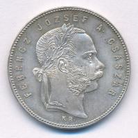 1869KB 1Ft Ag Ferenc József / Angyalos címer Körmöcbánya T:1- kis ph. Hungary 1869KB 1 Forint Ag Franz Joseph Kremnitz C:AU  small edge error Huszár: 2136., Unger III.: 1463.a, Adamo M15