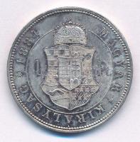 1884KB 1Ft Ag "Ferenc József / Barokk címer" T:1- patina
Adamo M15