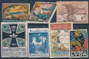 cca 1910 Kis kiállítási levélzáró tétel litho bélyegekkel