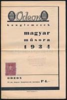 1934 Odeon hanglemezek magyar műsora 8 p.