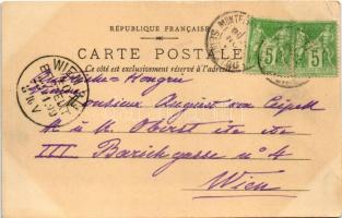 1899 (Vorläufer) Paris, Tour Eiffel, École Militaire, Statue de la Liberté, Trocadero. Art Nouveau, ...