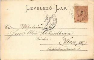 1899 (Vorläufer) Szászkabánya, Németszászka, Sasca Montana; utca, templom. Johann Lang kiadása / str...