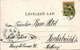 1904 Győr, Rába-parti rakodó, híd. Polgár Bertalan kiadása