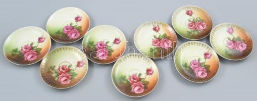 9 személyes teás készlet, virág mintás, matricás, jelzés nélkül, hibátlan