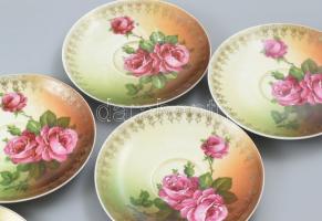 9 személyes teás készlet, virág mintás, matricás, jelzés nélkül, hibátlan