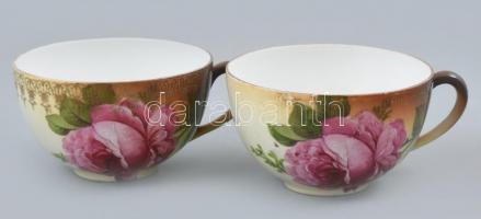 9 személyes teás készlet, virág mintás, matricás, jelzés nélkül, hibátlan