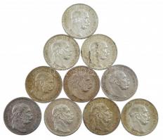 1915KB 1K Ag "Ferenc József" (10x) közte fordított peremfeliratú is T:1-,2 patina
Adamo K...