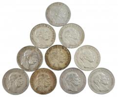 1912KB 2K Ag "Ferenc József" (10x) közte fordított peremiratú is T:2 patina
Adamo K6