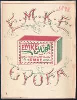 1898 Az EMKE gyufa, mely jótékonysági célokat szolgát az erdélyi magyarság számára, bemutatásáról szóló nyomtatvány, a gyufa képével. 4 p. 16 cm