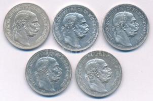 1913KB 2K Ag "Ferenc József" (5x) közte fordított peremfeliratúak is T:1-,2  Adamo K6