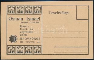 cca 1910 Nagykőrös Osman Ismael török cukrász szecessziós reklám levelezőlap
