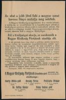 1920 A Magyar Királyság Pártjának . Royalista Párt röplapja