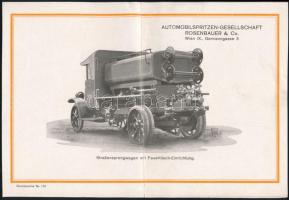 cca 1930 2 db tűzoltóautót ábrázoló reklám kép 22x15 cm