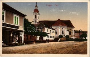 Pinggau (Steiermark), Platz / square, church, shop of Karl Haas. Verlag M. Weitzer (Friedberg) (EK)