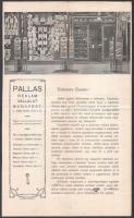 1913 Pallas reklám vállalat marketing levele fák köré való reklám táblákról