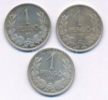 1937. 1P Ag (3x) T:1-,2 patina  Adamo P6