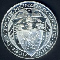 NSZK DN "1200 éves a német fémpénz" Ag 20,1g bimetál emlékérem T:PP