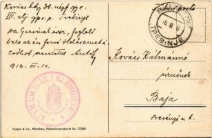 1916 Kotor, Cattaro; + "M. kir. 30. népf. gy. ezr. I. zlj. gépfegyverosztag parancsnokság"