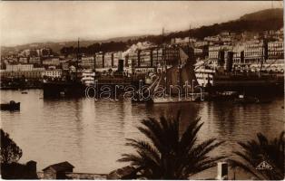 Algiers, Alger; Les Courriers et la Ville / port, steamships (EK)