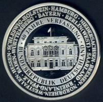 NSZK 1989. "40 éves az NSZK" Ag 20,1g multicolor emlékérem T:PP