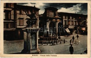 1931 Rimini, Piazza della Fontana / fountain, square, bicycle (EB)