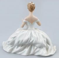 Schaubachkunst legyezős lány. Kézzel festett, jelzett, két ujja letört, 15x9,5x14 cm