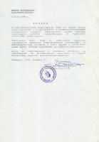 1990 Alkotmánybírósági végzés Zlinszky János alkotmánybíró aláírásával