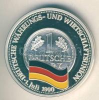 NSZK 1990. "Német Pénzügyi- és Gazdasági Szövetség" Ag 20g multicolor emlékérem T:PP