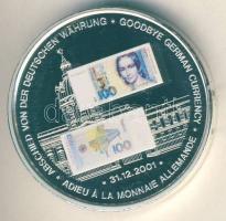 NSZK 2001. "Búcsú a német valutától" Ag 34,2g multicolor emlékérem T:PP