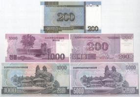 Észak-Korea 2005-2008. 200W-5000W (5xklf) T:I,I-
North Korea 2005-2008. 200 Won - 5000 Won (5xdiff)...