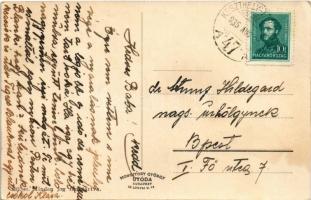 1935 Balatonkenese, villák, villasor, Községi strandfürdő, Kis strand, háttérben a MOVE üdülő + &quo...