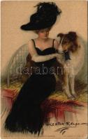 Hölgy kutyával / Lady with dog. Paul Heckscher No. 302-4. s: Lester Ralph (EK)