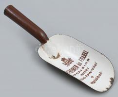 cca 1910 Wertheimer és Frankl kávékereskedés kávé mérő zománcozott fém kanál kopással 26 cm