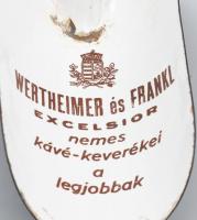 cca 1910 Wertheimer és Frankl kávékereskedés kávé mérő zománcozott fém kanál kopással 26 cm