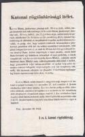 1852 Koros Mihály jászberény környéki betyár rögtöbrósági ítélete 25x38 cm