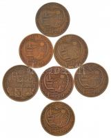 Tóth Sándor (1933-2019) ~1970-1980. 7db-os "Szeged Tourist" bronz emlékérem tétel, mind kü...