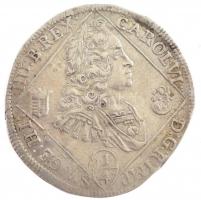 1734N-B 1/4 Tallér Ag "III. Károly" Nagybánya (7,16g) T:1,2 juszt., hajlott / Hungary 1734...