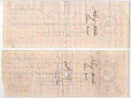 1928-1942. 21db-os váltó-tétel, bélyegzésekkel, a legtöbb lyukasztással érvénytelenítve, 1db hátolda...