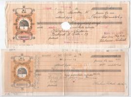 1928-1942. 21db-os váltó-tétel, bélyegzésekkel, a legtöbb lyukasztással érvénytelenítve, 1db hátolda...