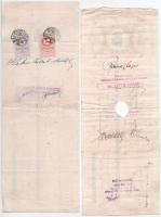 1928-1942. 21db-os váltó-tétel, bélyegzésekkel, a legtöbb lyukasztással érvénytelenítve, 1db hátolda...