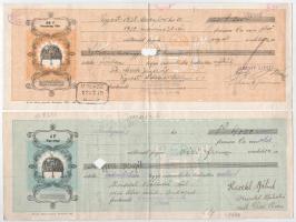 1928-1942. 21db-os váltó-tétel, bélyegzésekkel, a legtöbb lyukasztással érvénytelenítve, 1db hátolda...