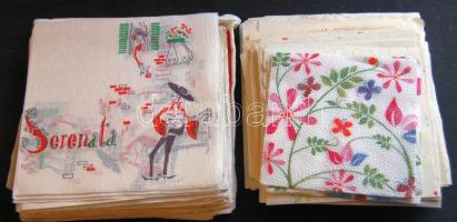 160 darabos szalvéta gyűjtemény, sorokkal is