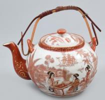 Kínai teáskanna. Kézzel festett, jelzett, hibátlan. 23 cm