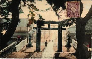 1911 Nagasaki, The Stone Gate of Suwa Shrine. TCV card (EK)