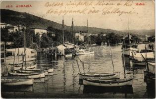 1903 Abbazia, Opatija; Hafen / kikötő / port (EK)