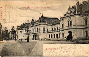 1903 Nagyvárad, Oradea; MÁV pályaudvar, vasútállomás. D.K.F.E. 21. / railway station (fl)