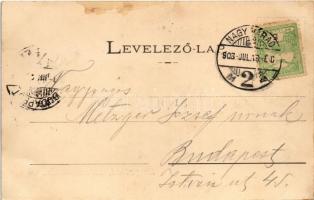 1903 Nagyvárad, Oradea; MÁV pályaudvar, vasútállomás. D.K.F.E. 21. / railway station (fl)