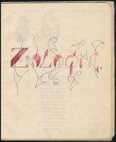 cca 1930 Besztercei magyar diák biológia füzete a besztercei román líceumból, több színes kézi rajzz...