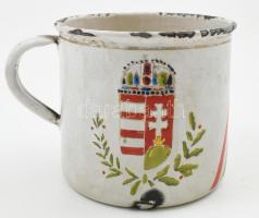 1938 "Kassa felszabadításának emlékére" Lampart fém bögre, kopásnyomokkal, zománchiányokka...